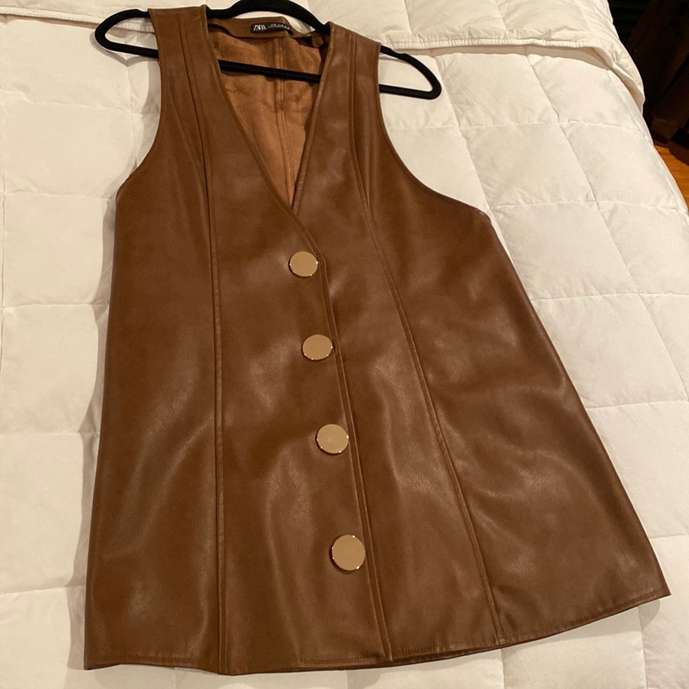 Zara- faux leather vest